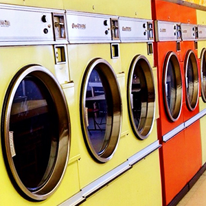 Row of washing machines