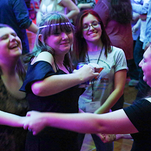 Three young women having fun