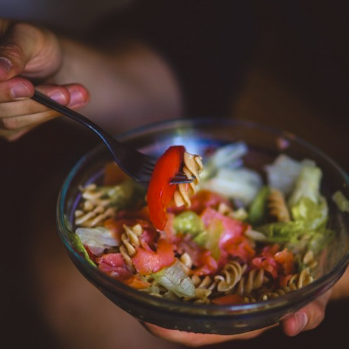 Bowl of healthy pasta salad