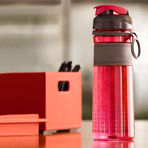 Water bottle on table