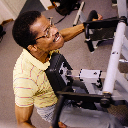 Man exercising in a gym