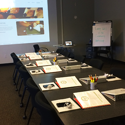 Room with a Living Well workshop set up