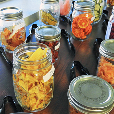 Jars full of dry fruits